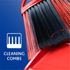 O-Cedar Step-On Dust Pan cleaning combs for removing debris from broom bristles