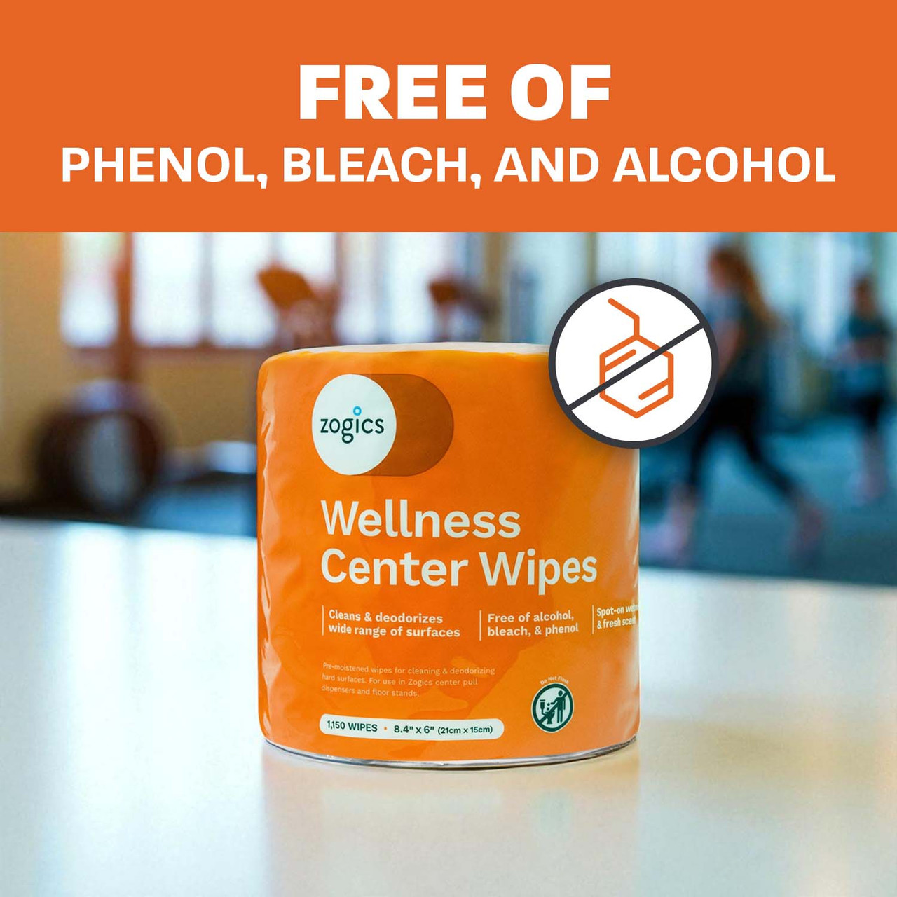 Zogics Wellness Center Wipes | Phenol, Bleach & Alcohol-Free