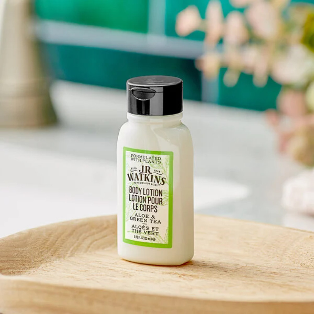 JR Watkins Aloe & Green Tea Lotion - 0.75 oz, 170/Case, Paraben-Free