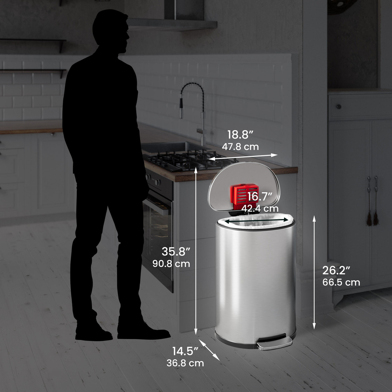 HLS Commercial Step Series Trash Can - Thumbnail 5