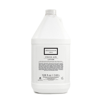 Eco‑friendly Beekman 1802 Fresh Air lotion gallon with recyclable packaging