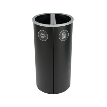 Busch Systems 16 Gallon Black Spectrum Dual Receptacle For Recyclables And Waste