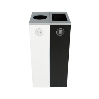 Busch Systems Spectrum 20 Gallon White And Black Cube Receptacle For Cans Bottles And Wastes