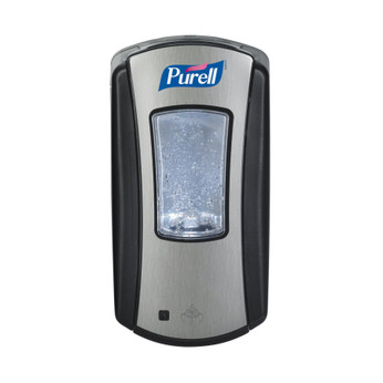 Purell LTX-12 Touch-Free Automatic Gel Hand Sanitizer Dispenser, 1200mL, Brushed Chrome/Black, 1928-04