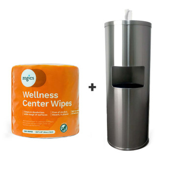 Disinfecting Wipes Floor Dispenser, Stainless Steel
