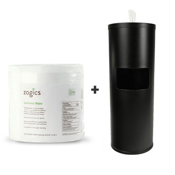 Sanitizing Wipes (4 rolls/case) + Wipes Floor Dispenser with Door