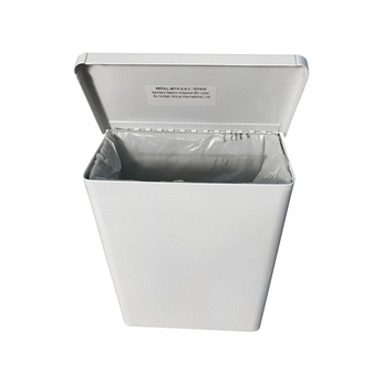 Sanitary Napkin Disposal Receptacle in White Steel
