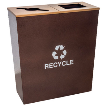 Metro Collection 36 Gallon Two-Stream Receptacle with Versatile Tops