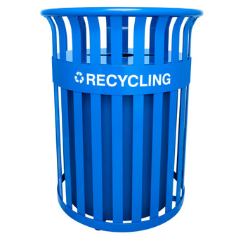 Ex-Cell Kaiser 37 Gallon Classic Outdoor Recycling Bin - Blue Gloss