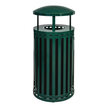 Heavy-Duty 45-Gallon Trash Receptacle with Canopy for Outdoors