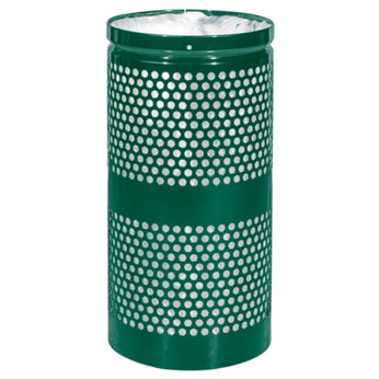 10 Gallon Perforated Outdoor Waste Receptacle - Gloss Finish