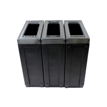 Three Stream Receptacle For Recyclables Organics And Waste