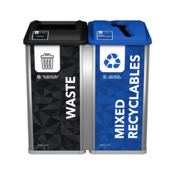 High Capacity Indoor Receptacles For Trash And Recyclables
