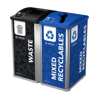 Busch Systems Mosaic Dual 64 Gallon Trash And Recycling Bin