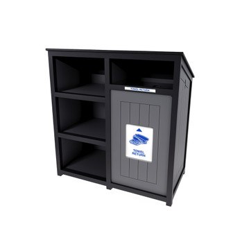 Busch Systems Aura 32 Gallon Towel Valet and Return Can with White Decal