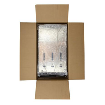White steel tri-vend feminine hygiene dispenser for arenas