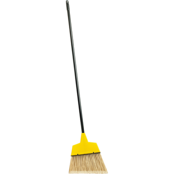 Genuine Joe angle broom with high-performance PVC bristles and steel handle