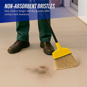 Genuine Joe angle broom with non-absorbent bristles for wet or dry sweeping