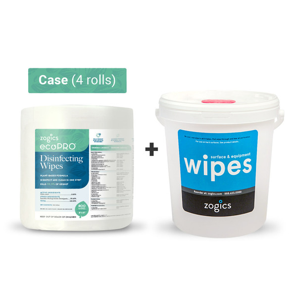 ecoPRO Plant-Based Disinfecting Wipes (single roll) + Bucket Dispenser