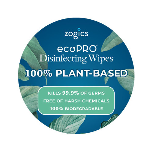 ecoPRO™ Plant-Based Disinfecting Wipes Sticker 5" Round