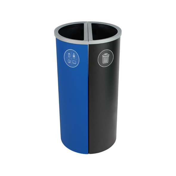Busch Systems 16 Gallon Spectrum Dual Receptacle For Mixed Recyclables And Waste Bin