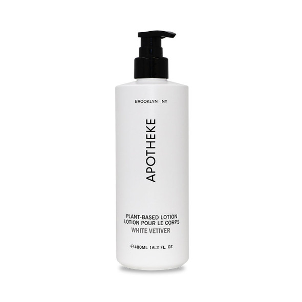Apotheke White Vetiver Body Lotion, 16.2 oz eco‑refill bottle with black pump