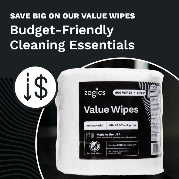Zogics Value Cleaning Wipes 4-roll case