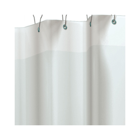 Vinyl Locker Room Shower Curtain, White