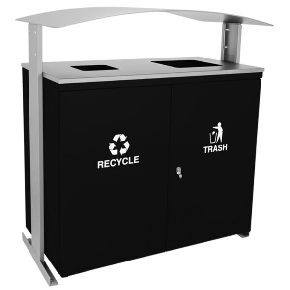 Two-Stream 90 Gallon Outdoor Receptacle - Ellipse Collection by Ex-Cell