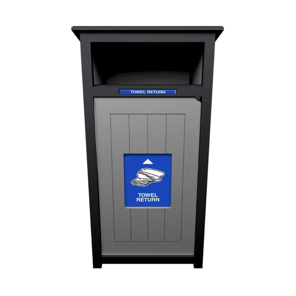 Aura Single Grey Towel Return Can with Front-Access Panel