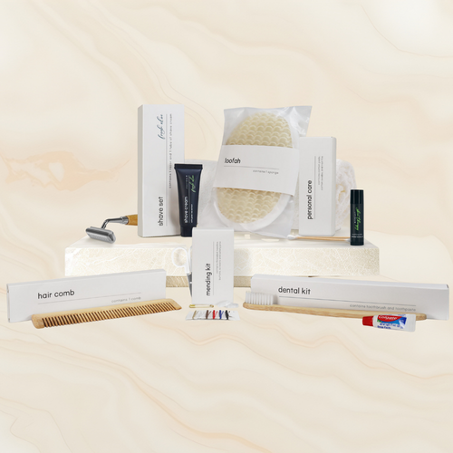 Eco-friendly bamboo amenities set