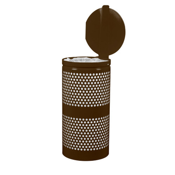 Perforated Outdoor Trash Can with Lid