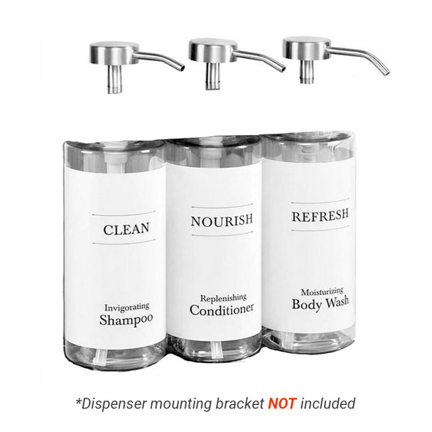 SOLera 3 Chamber Liquid Dispenser Replacement Oval Bottle Set