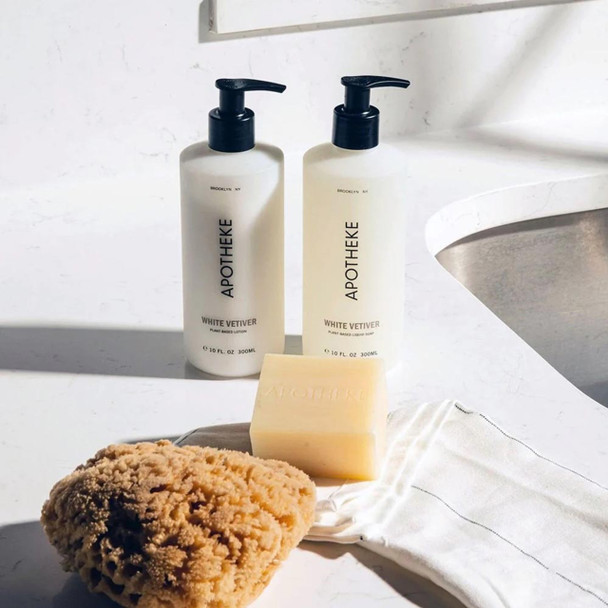 Apotheke refillable body lotion 16 oz—White Vetiver fragrance in clear bottle