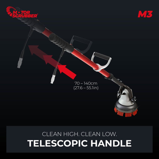 MotorScrubber telescopic floor machine – extendable scrubbing tool for vertical and horizontal surfaces