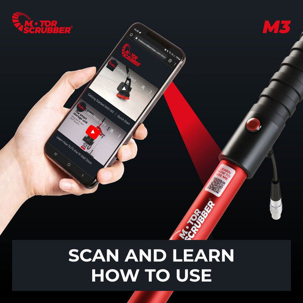 MotorScrubber M3 scrubber kit – includes control unit, charger, and scrubbing attachments