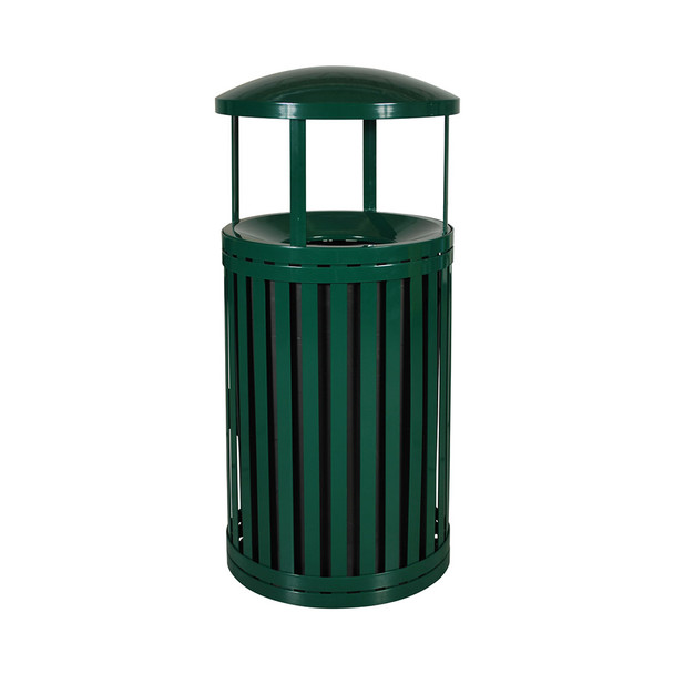 Streetscape Outdoor Trash Can with Canopy and Door