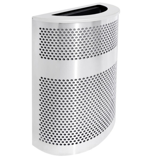 Stainless Steel Half Round Waste Receptacle - 20 Gallon Capacity
