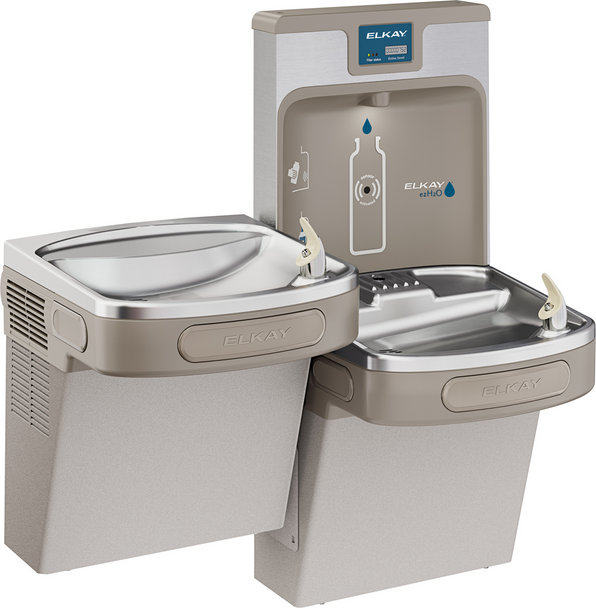 Commercial bi-level hydration station for schools