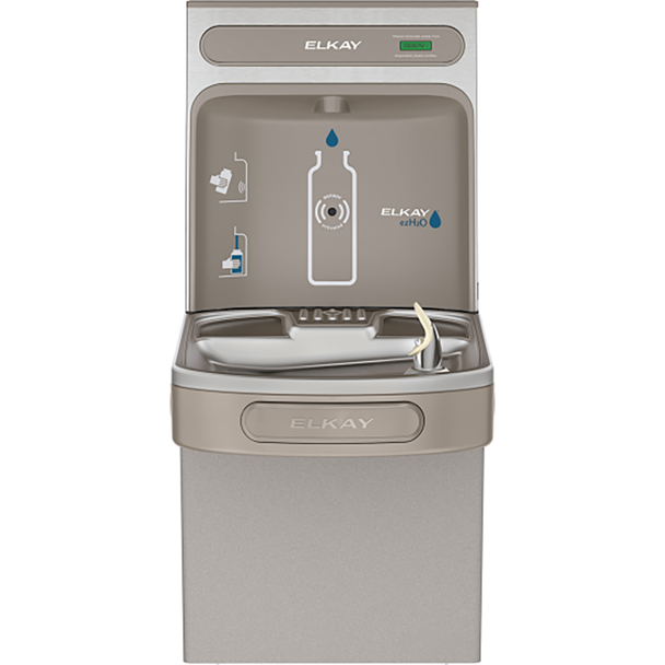 ADA compliant bottle filling station with cooler Elkay