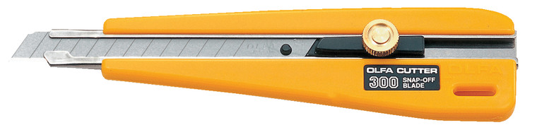 OLFA 9mm 300 knife for detailed cutting in crafts, model-making, and scrapbooking.