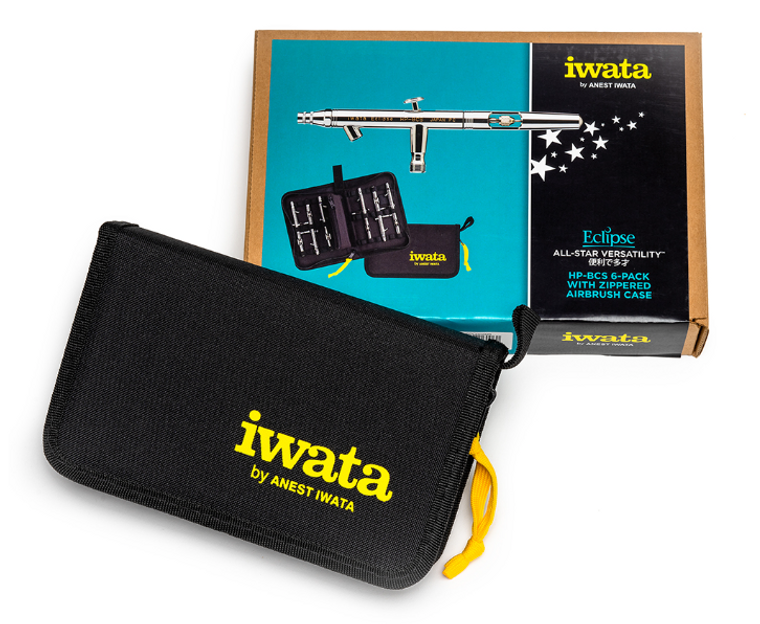 Iwata Eclipse HP-BCS 6-Pack versatile airbrushes designed for detail, coverage, and reliable all-purpose spraying