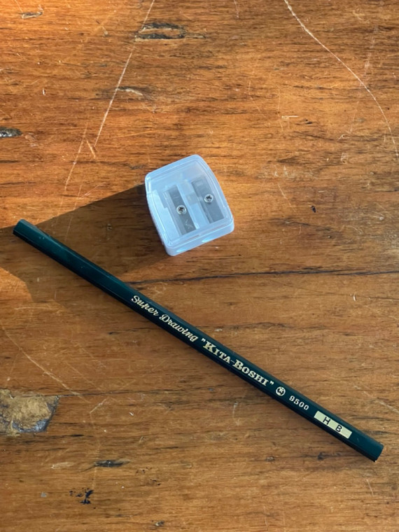 Kitaboshi Double Pencil Sharpener - White