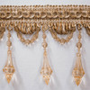 Drapery Trim - Beige & Brown- Beaded Trim- Design 16 - 2 1/2" Inches