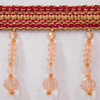 Drapery Trim - Red- Beaded Trim- Design 14 - 2.5" Inches