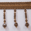 Drapery Trim - Brown- Beaded Trim- Design 14 - 2.5" Inches