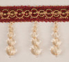 Drapery Trim - Red- Beaded Trim- Design 12 - 2 1/2" Inches