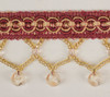 Drapery Trim - Red- Beaded Trim- Design 11 - 2" Inches