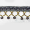 Drapery Trim - Brown & Gray - Beaded Trim