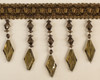 Drapery Trim - Brown.- Beaded Trim -Design 10-  2" Inches